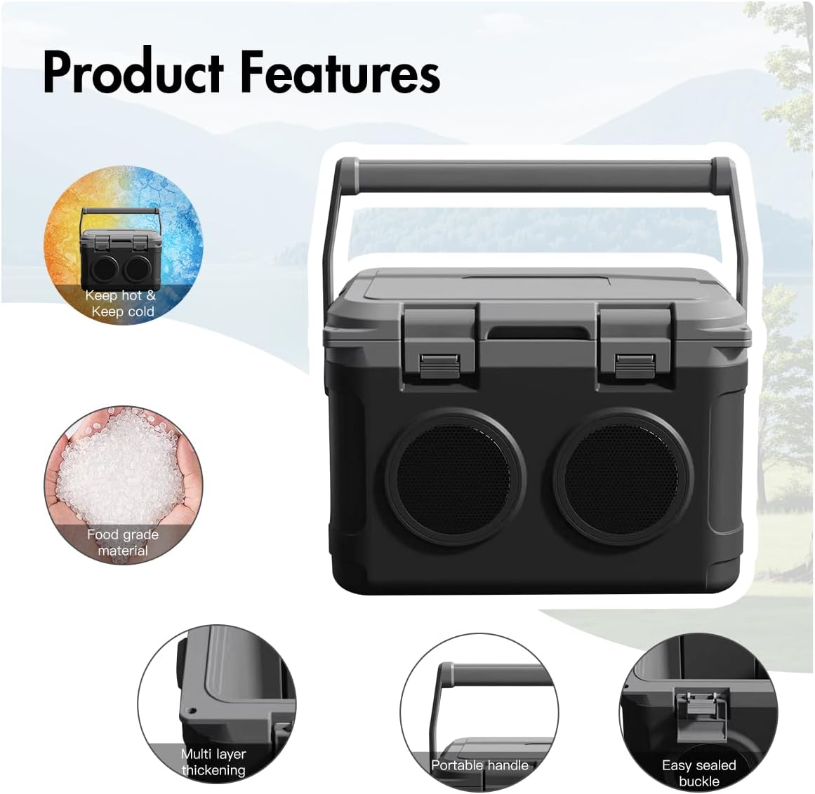 Outdoor Cooler with Bluetooth Speaker