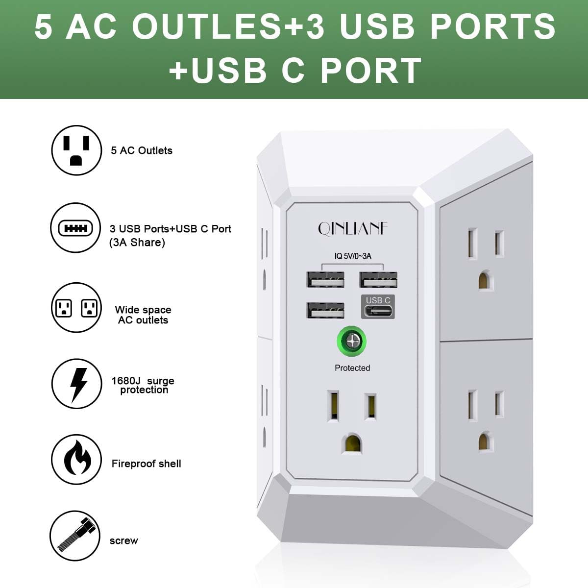 PowerBridge Wall Outlet Extender Hub