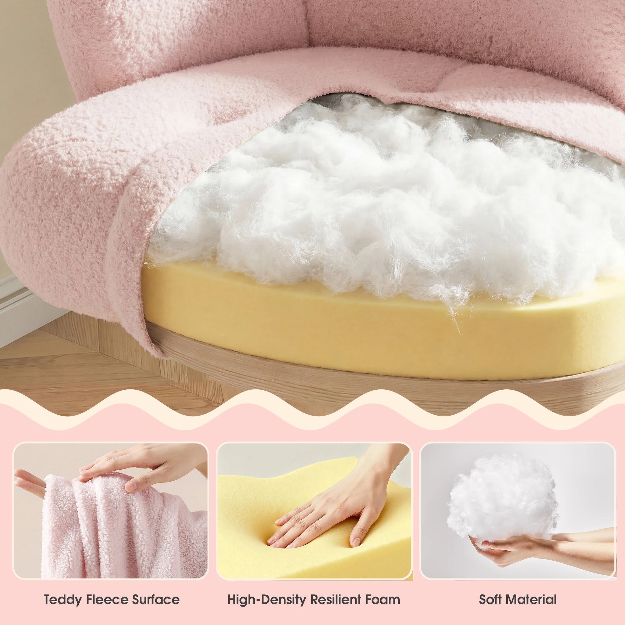 Petal Teddy Vanity Chair