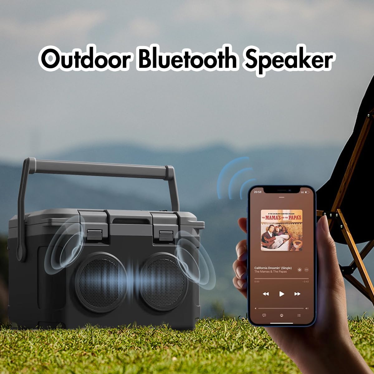 Outdoor Cooler with Bluetooth Speaker